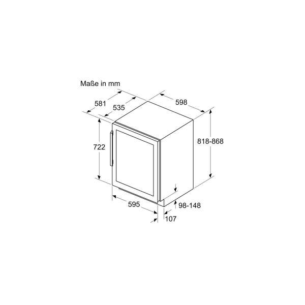 NEFF KU9213HG0 Unterbau-Weinkühlschrank Glastür, 82 cm