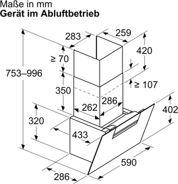 Siemens LC67KFN60 iQ300, Wandesse, 60 cm, Klarglas schwarz bedruckt, Schwarz
