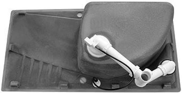 BLANCO 512184 LUNA SILGRANIT Clean Steingrau mit Ablauffernbedienung mit Zubehör Becken rechts