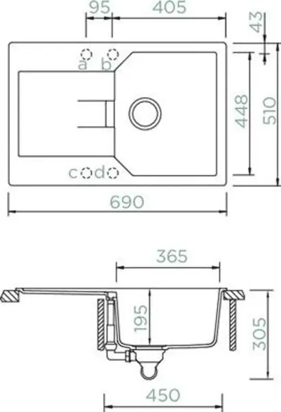 SCHOCK MAND100SAGNE Manhattan D-100S A Nero Unterschrank 45 cm Aufliegend CRISTALITE®