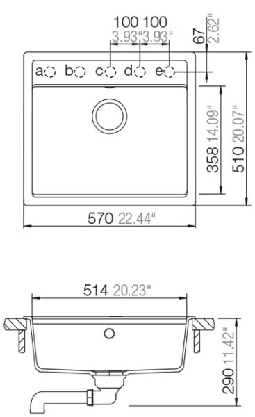 SCHOCK NEMN100AGON Nemo N-100 Onyx Unterschrank 60 cm Aufliegend CRISTALITE®