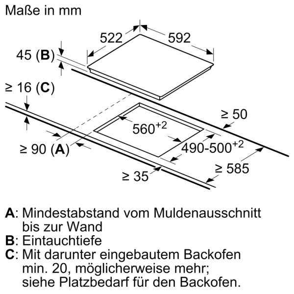 BOSCH  NKE611GA2E Serie 4 Elektro-Kochfeld 60 cm herdgesteuert, Schwarz, Rahmenlos aufliegend