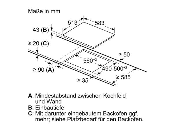 BOSCH NKN645GA2E Serie 4, Elektro-Kochfeld, 60 cm, herdgesteuert, Schwarz, Mit Rahmen aufliegend