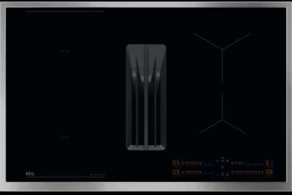AEG OCH84B03XB Serie 6000 Bridge XT Induktionskochfelder mit integriertem Dunstabzug, 80cm
