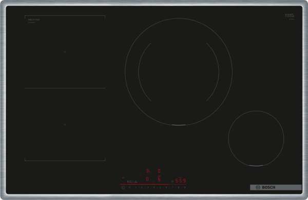 BOSCH PVS845HB1E Serie 6 Induktionskochfeld 80 cm Schwarz, Mit Rahmen aufliegend