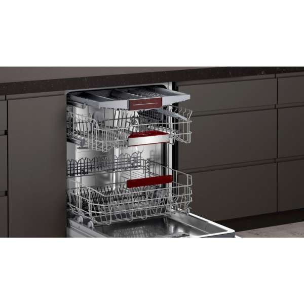 Neff S157ECX21E N70 Vollintegrierter Geschirrspüler, 60cm breit, 14 Maßgedecke, DosierAssistent, TimeLight, AquaStop