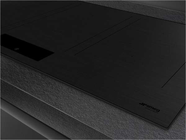 SMEG SIM3964MB Induktionskochfeld, Rahmenlos, Glas Schwarz Matt, aufliegende oder flächenbündige Montage, 90 cm