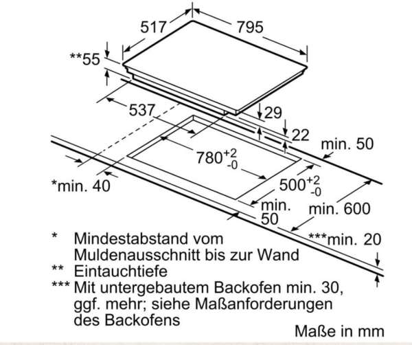 Neff TBD5820N FlexInduktion Kochfeld 80cm mit Edelstahlrahmen T58BD20N0