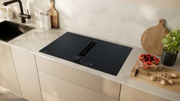 NEFF V68PYX4B0 N 90 Induktionskochfeld mit Dunstabzug 80 cm Mattschwarz, flächenbündig (integriert)