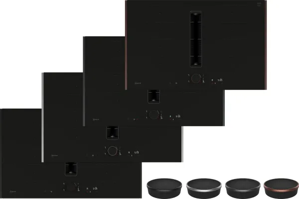 NEFF V68TXDMATT  (SET: V68YYX4B0 Z9802PFDY0 Z9801TWDY0) Induktionskochfeld mit Dunstabzug, Magnetknebel, Seitliche Lisenen