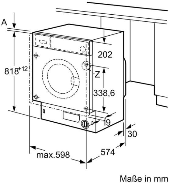 Siemens WI14W443 iQ700 Einbau-Waschmaschine 8 kg 1400 U/min.