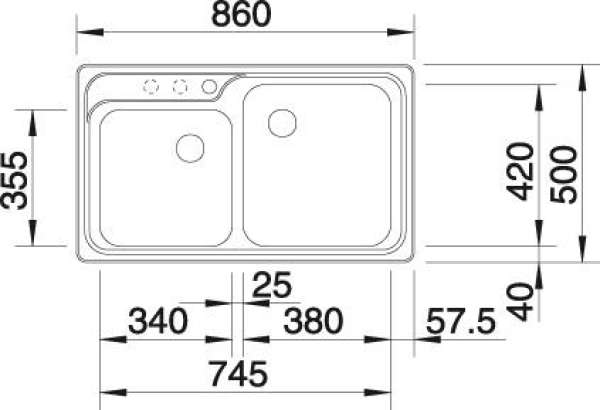 BLANCO 518843 CLASSIC 8 SILGRANIT PuraDur mit Ablauffernbedienung mit Zubehör reversibel Felsgrau