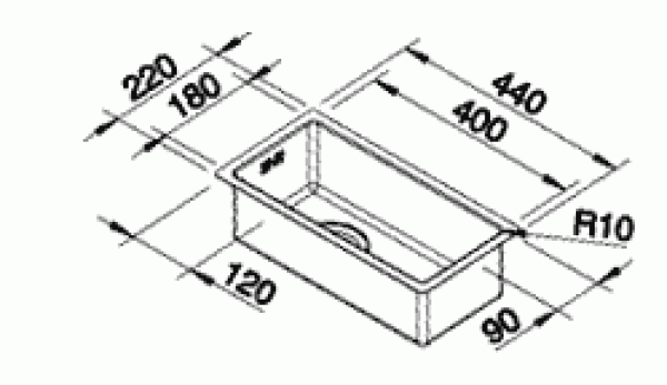 Blanco 513521 Claron 180-U Edelstahl Unterbau Spülbecken Seidenglanz