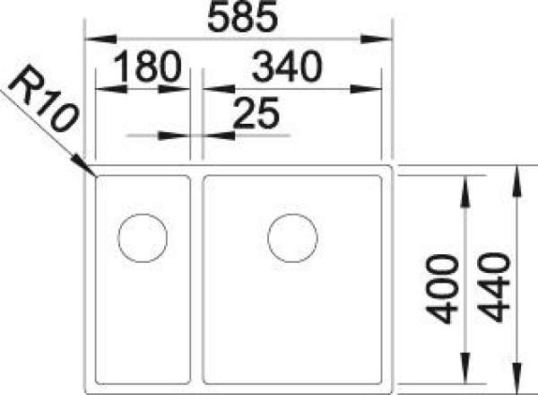 BLANCO  516149 CLARON 340/180-IF, Edelstahl Seidenglanz