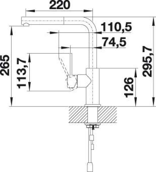 BLANCO 523123 LANORA-S Armatur Edelstahl Gebürstet Hochdruck