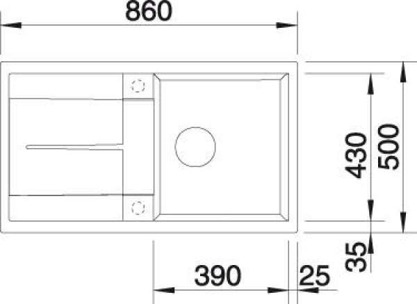 BLANCO 513044 METRA 5 S SILGRANIT Anthrazit mit Ablauffernbedienung Reversibel