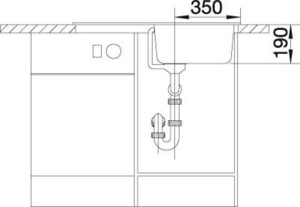 BLANCO 511697 NOVA 5S Alumetallic ohne Ablauffernbedienung 50 cm Untermaß