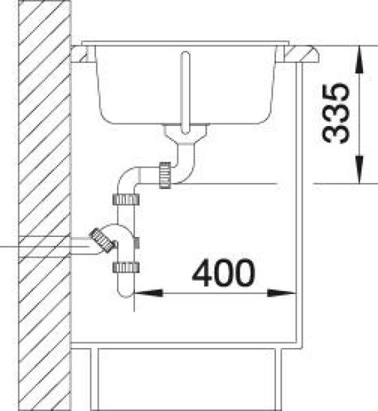 BLANCO 511697 NOVA 5S Alumetallic ohne Ablauffernbedienung 50 cm Untermaß