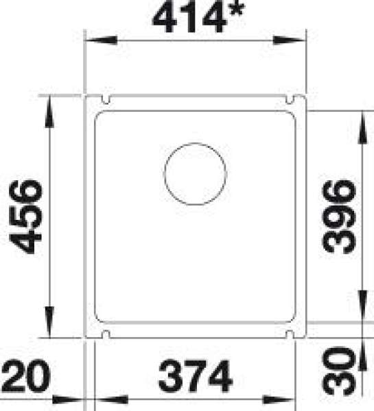 BLANCO 523728 SUBLINE 375-U Keramik Weiß matt ohne Ablauffernbedienung