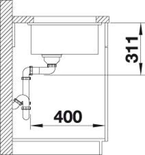 BLANCO 523728 SUBLINE 375-U Keramik Weiß matt ohne Ablauffernbedienung