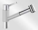 BLANCO 518427 TIVO-S, Messing SILGRANIT-Look zweifarbig, seidengrau/chrom, Niederdruck