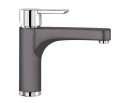 BLANCO 518791 PYLOS, Messing SILGRANIT-Look zweifarbig, felsgrau/chrom, Hochdruck