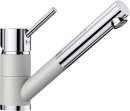 BLANCO 520734 ANTAS-S, Messing SILGRANIT-Look zweifarbig, perlgrau/chrom, Niederdruck
