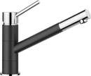 BLANCO 526175 KANO, Messing SILGRANIT-Look zweifarbig, Silgranit Schwarz/Chrom, Hochdruck