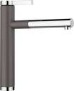 BLANCO 526611 LINEE-S, Messing SILGRANIT-Look zweifarbig, felsgrau/chrom, Hochdruck