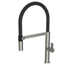 Caressi CA1112I Eco Küchenarmatur Edelstahl mit Flex-Auslauf schwarz Hochdruck