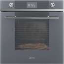 SMEG SF6102PZS Einbaubackofen 60 cm, Vollglasfront in Silberglas